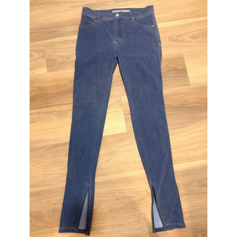 Alexander Wang Blue Split Hem High Waisted Leggings Pants Size 6